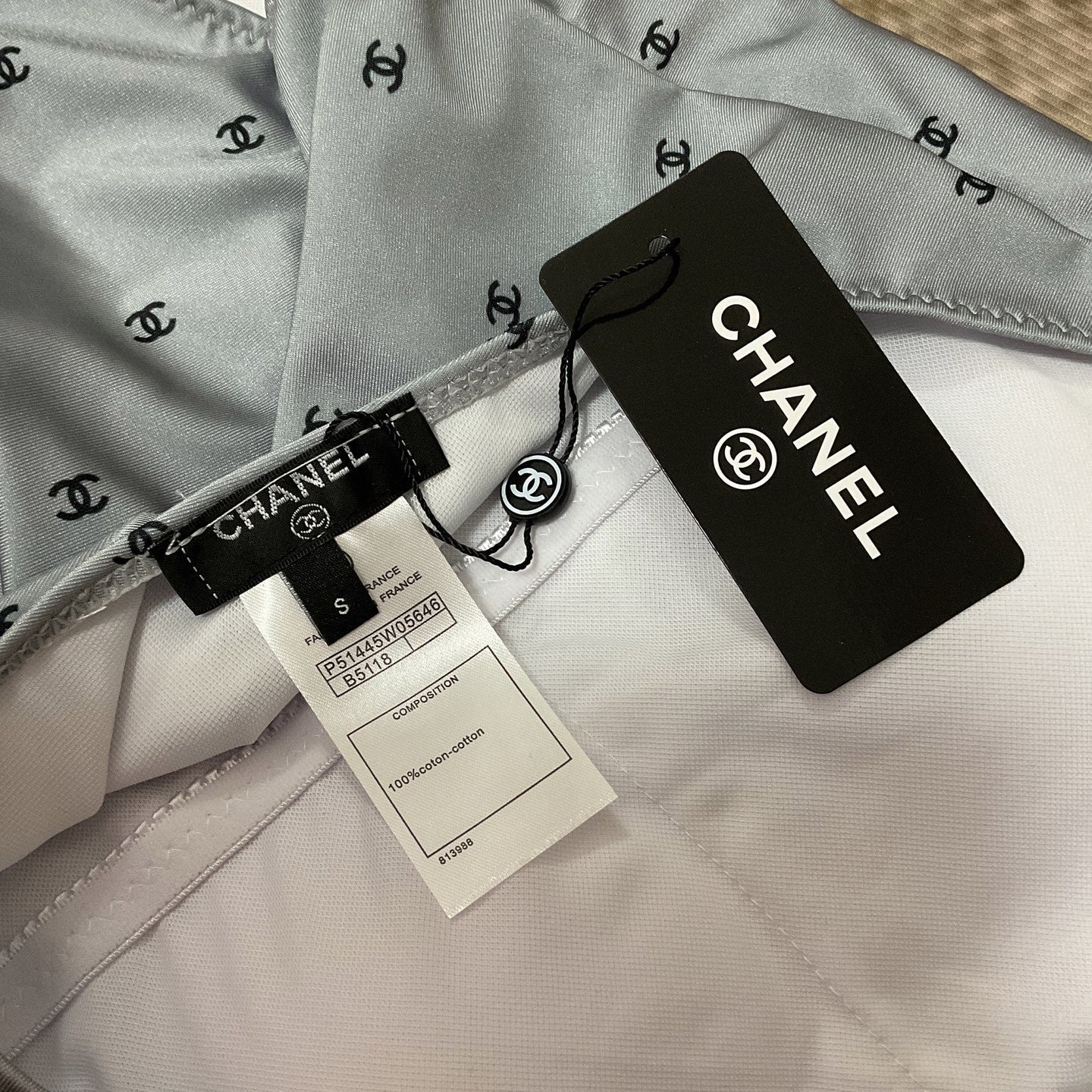 chanel/26SS NEW Grey One-Shoulder One-Piece Swimsuit 👙
