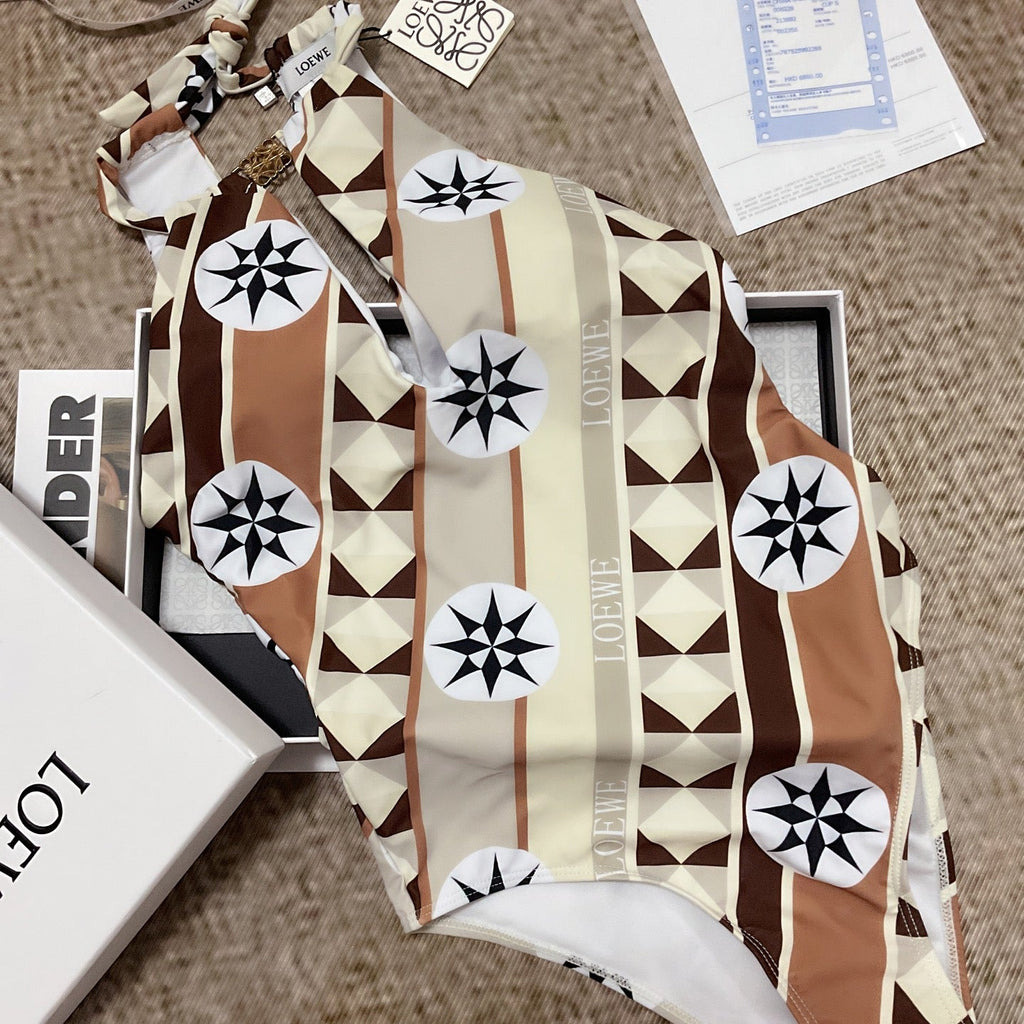 LOEWE/26SS NEW Geometric Pattern One-Piece Swimsuit 👙