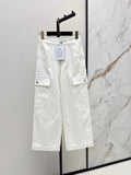 26SS NEW Coco Girl Beach Collection Heavy Embroidery Diamond Pattern Straight Leg Jeans🩵