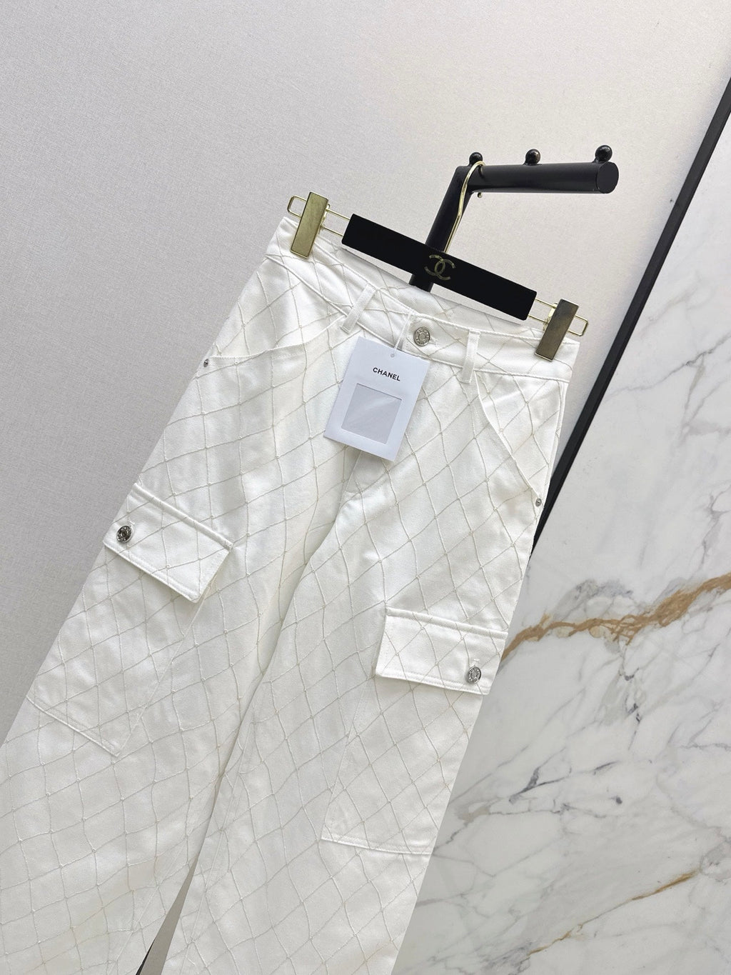 26SS NEW Coco Girl Beach Collection Heavy Embroidery Diamond Pattern Straight Leg Jeans🩵
