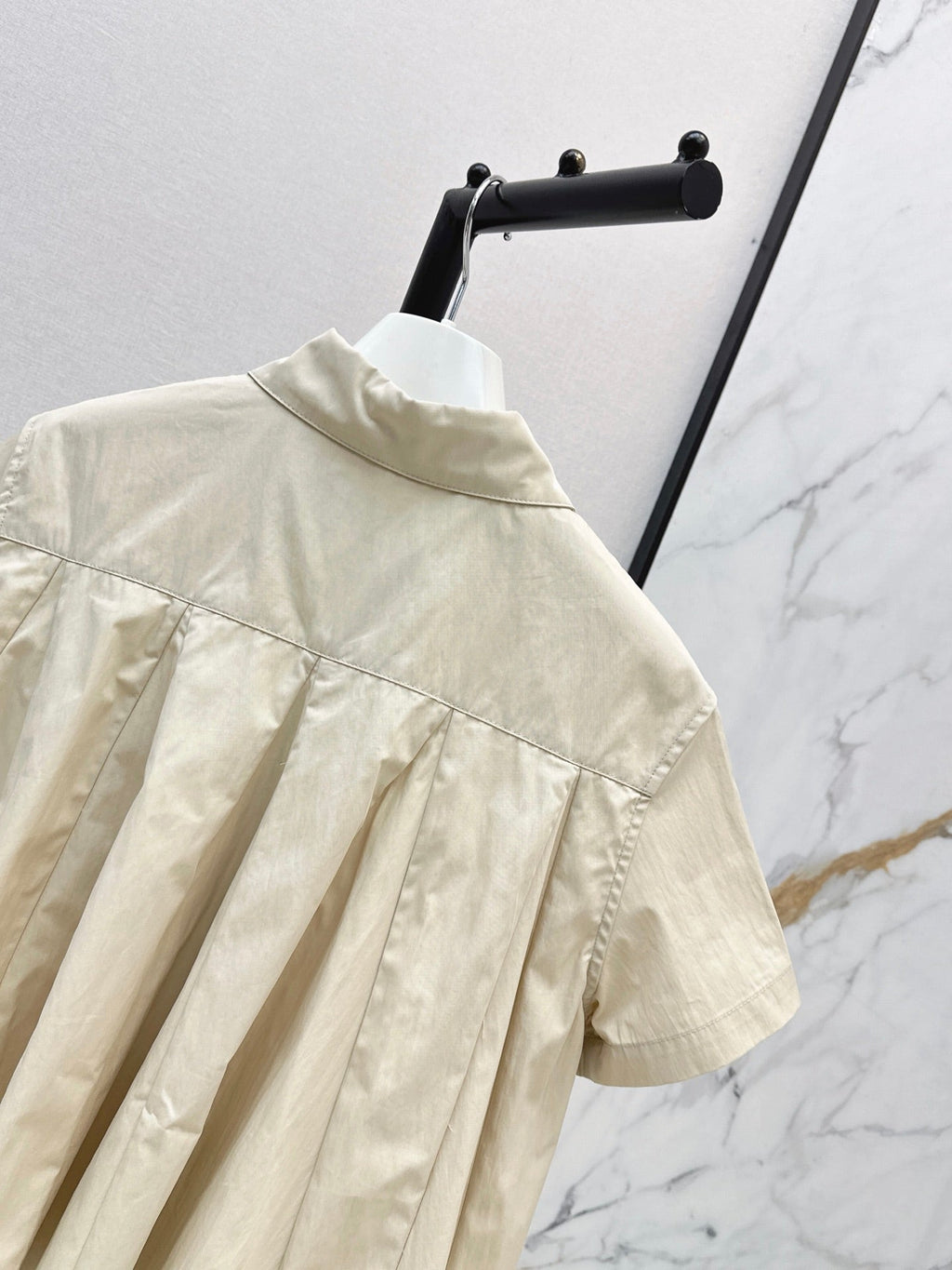 26SS NEW Square Pattern Embroidered Babydoll Shirt 🤎