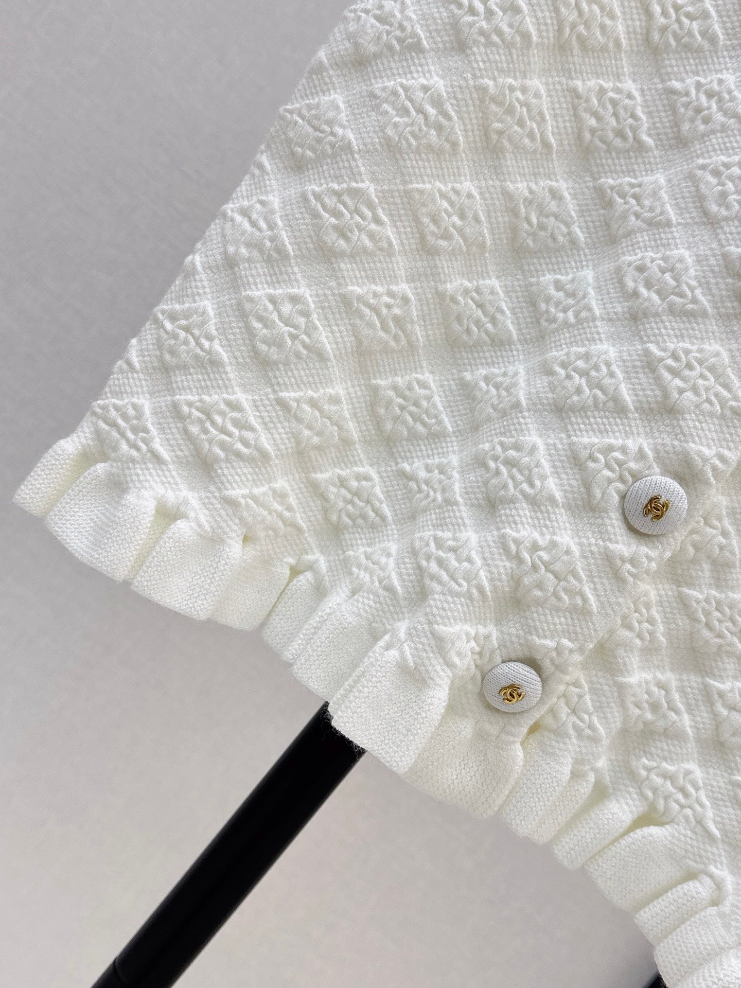 26SS NEW Diamond Pattern 3D Jacquard Short-Sleeve Knit Cardigan 🤍