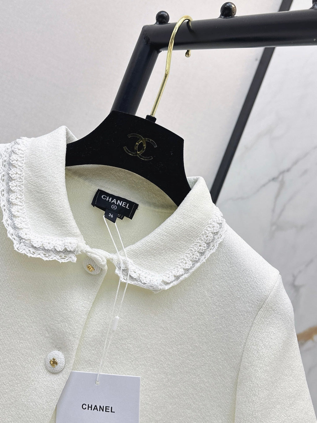 26SS NEW 3D Trim Peter Pan Collar Short-Sleeve Knit Cardigan 🤍