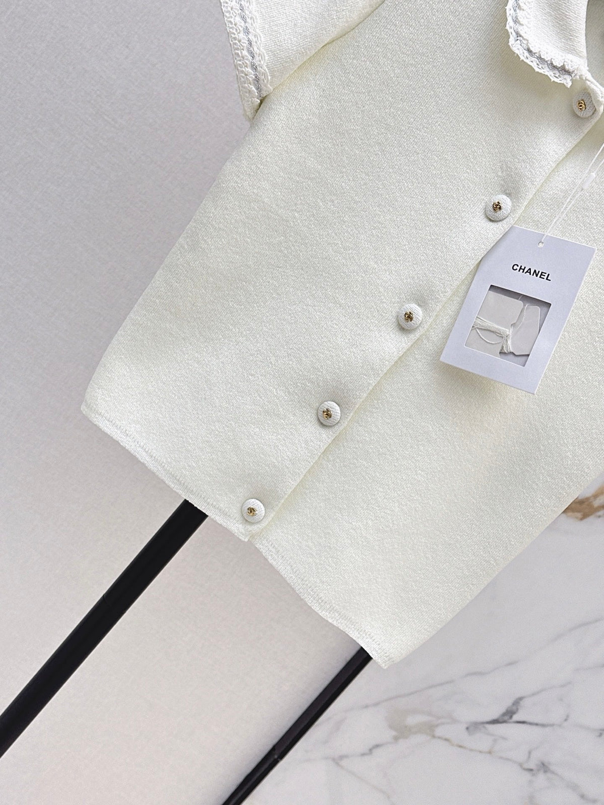 26SS NEW 3D Trim Peter Pan Collar Short-Sleeve Knit Cardigan 🤍