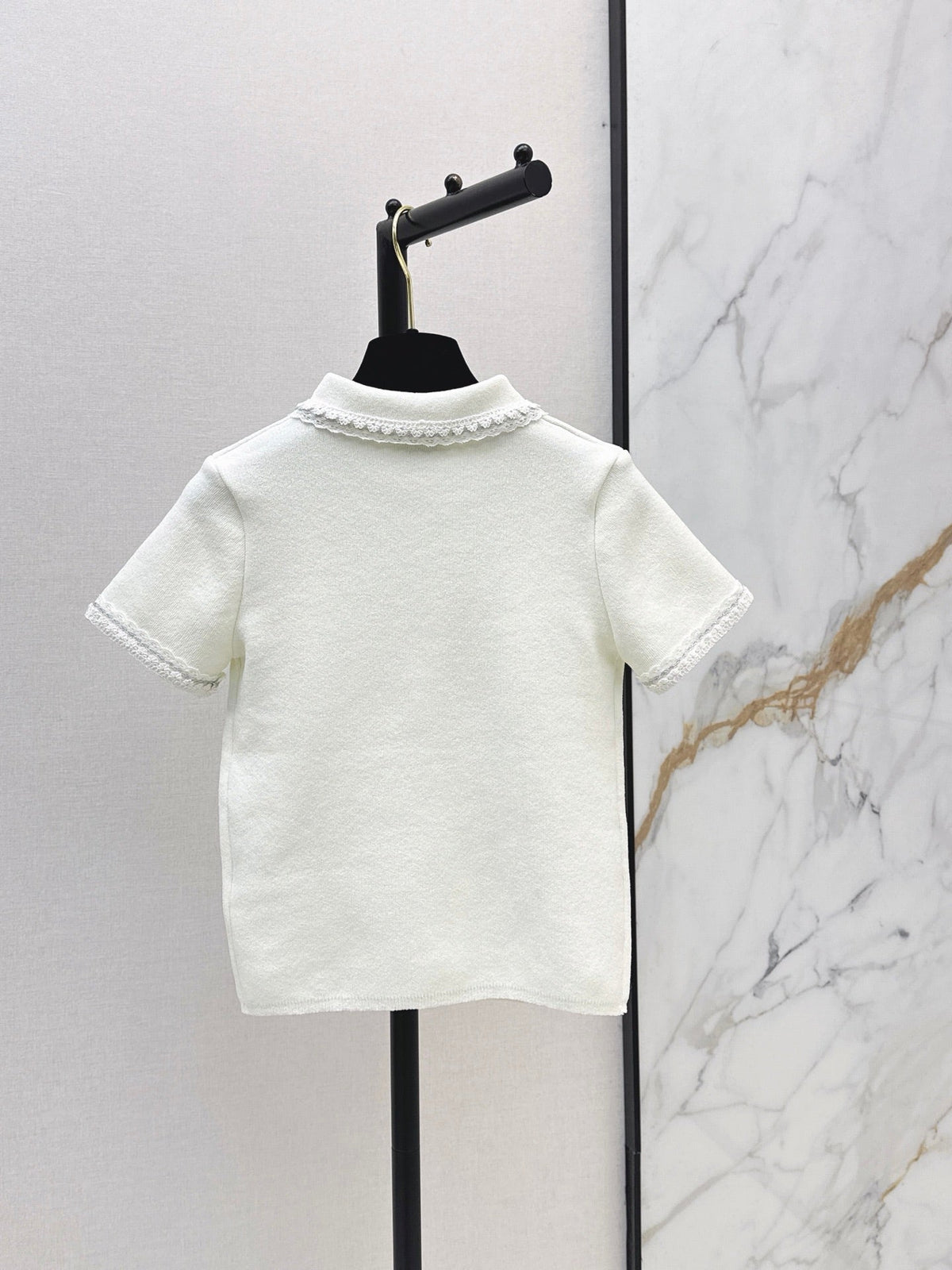 26SS NEW 3D Trim Peter Pan Collar Short-Sleeve Knit Cardigan 🤍