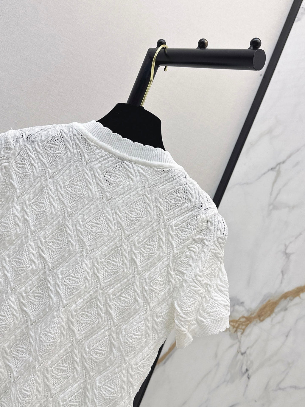 26SS NEW Crew Neck Knitted Openwork Short-Sleeve Cardigan 🖤