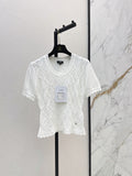 26SS NEW U-neck knitted openwork short-sleeved knit top 🖤