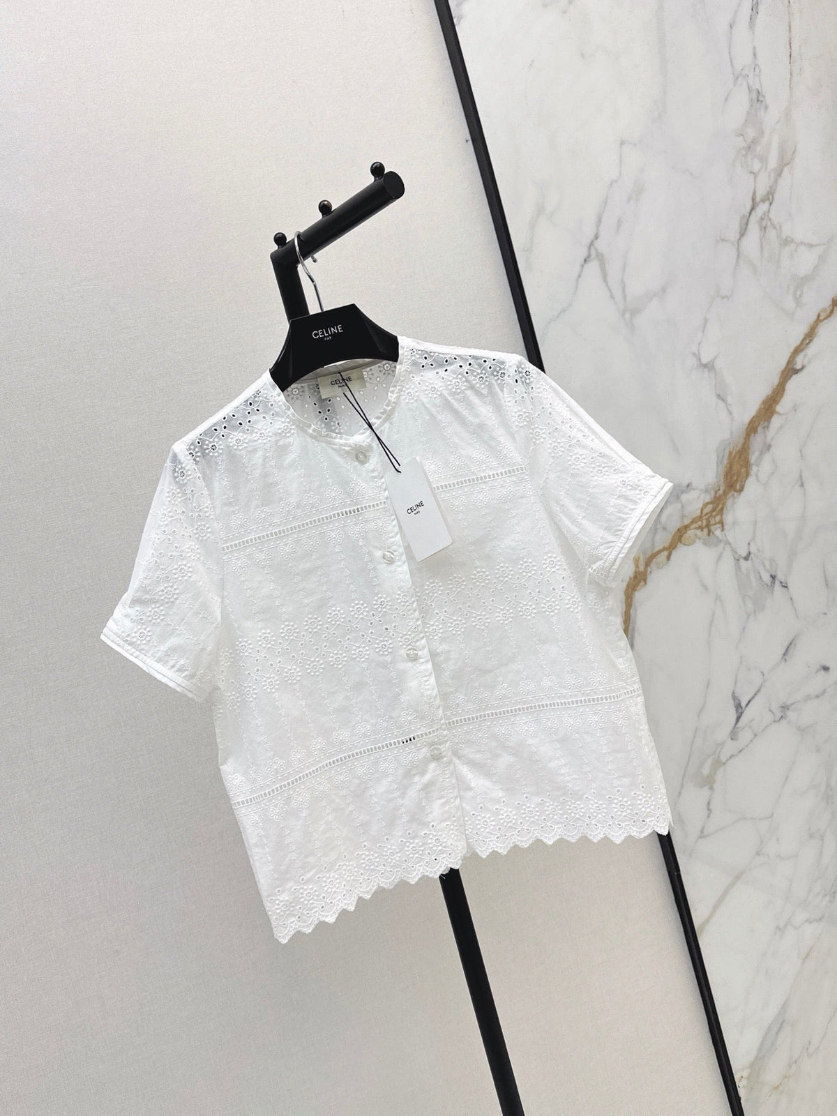 26SS NEW Hollow-out Embroidered Shirt 🤍