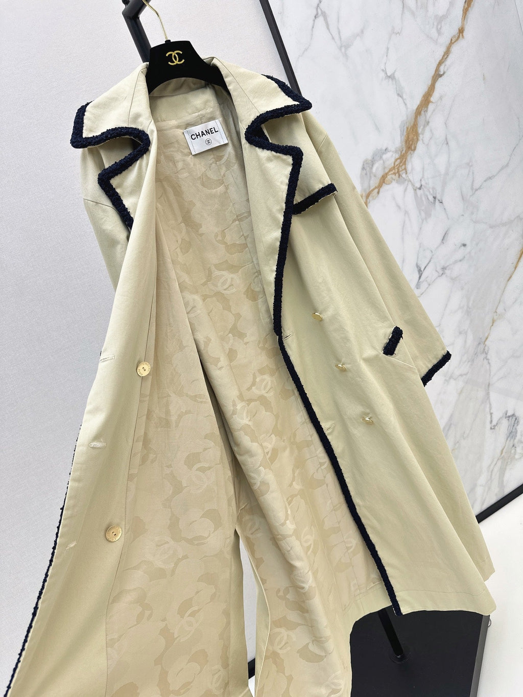 26SS NEW Long Trench Coat with Contrasting Trim 🤎