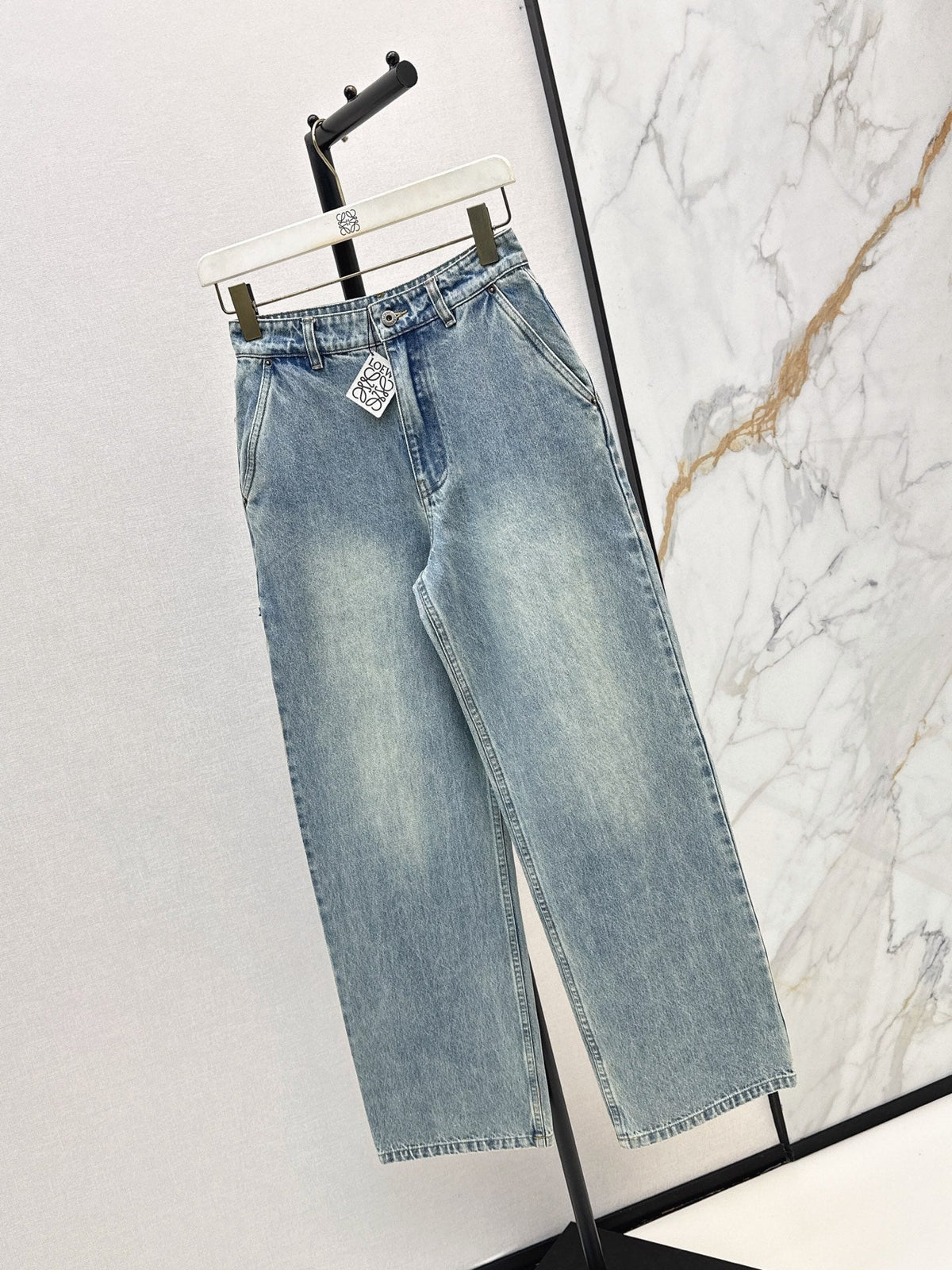 26SS NEW: Stylish Leather Patches and Workwear Pocket Jeans🩵