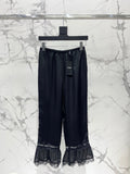 🔥HOT🔥26SS NEW Lace Ruffled Wide-Leg Acetate Trousers