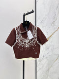 26SS NEW Retro Jacquard Knit Short-Sleeve Top 🖤