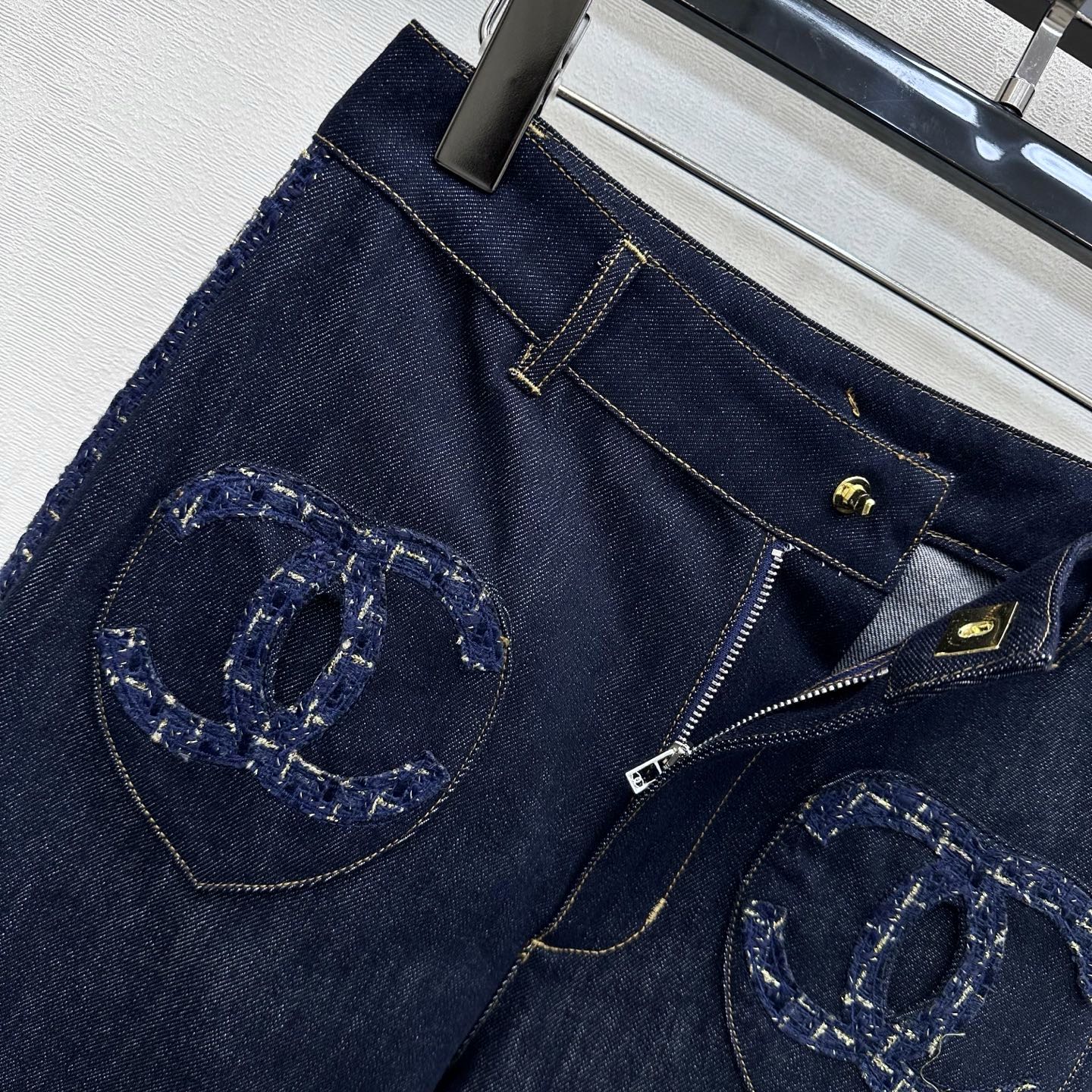 26SS NEW Tweed Patchwork Jeans