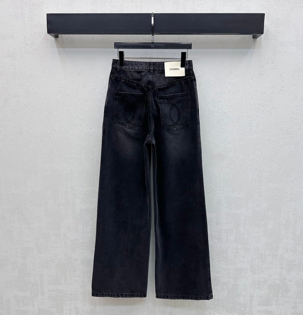 26SS NEW Letter Button Wide-Leg Jeans