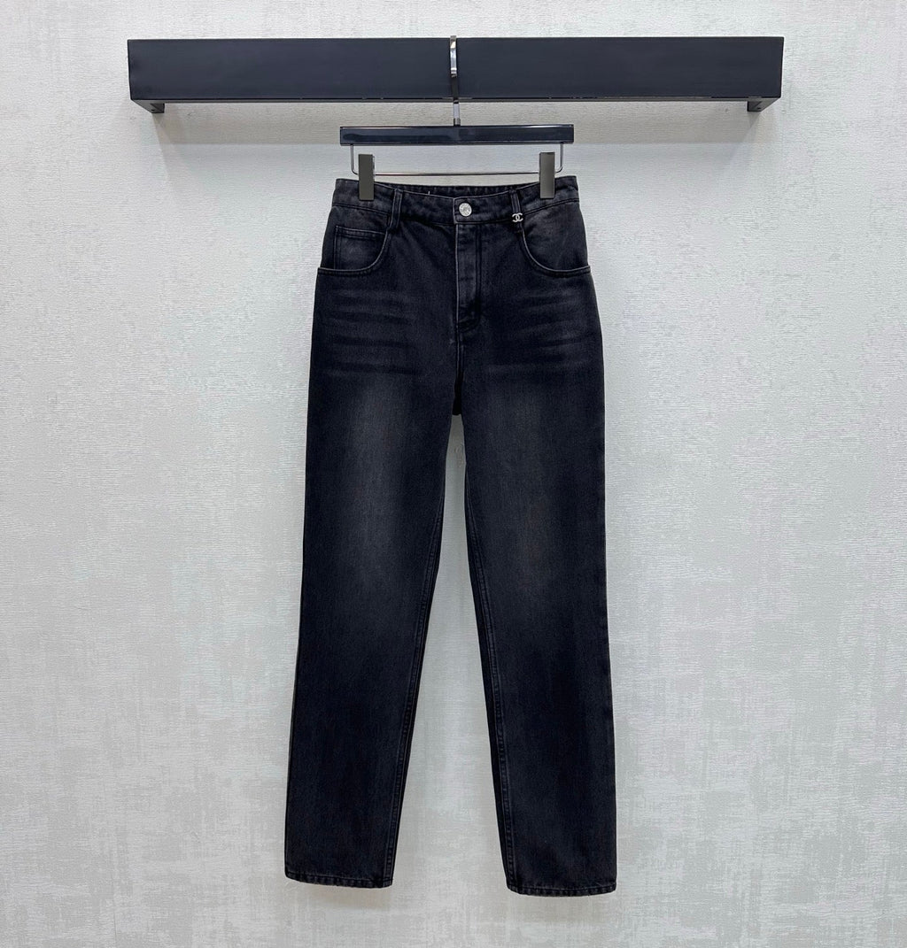 26SS NEW Gold Buckle Straight Leg Jeans