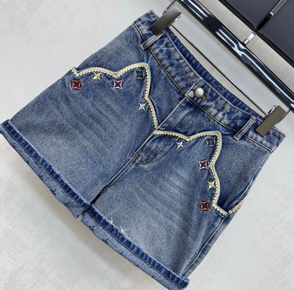 26SS NEW Heavy-duty denim fold-over shorts