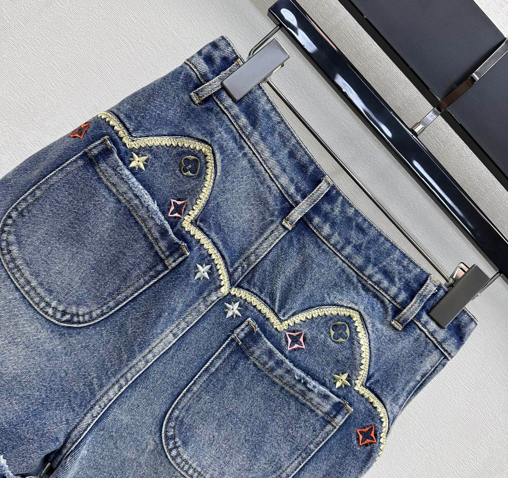 26SS NEW Heavy-duty denim fold-over shorts