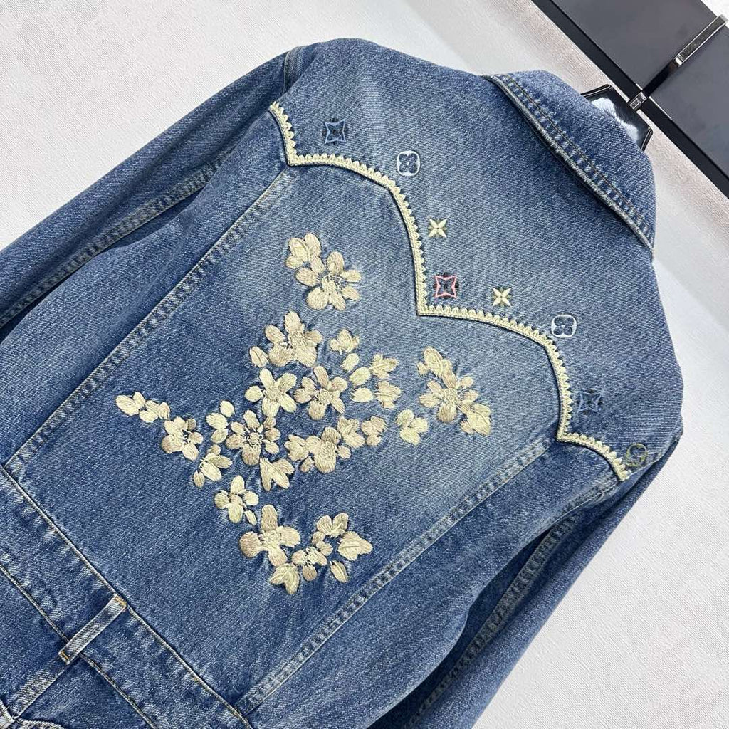 26SS New Heavily Embellished Denim Dress