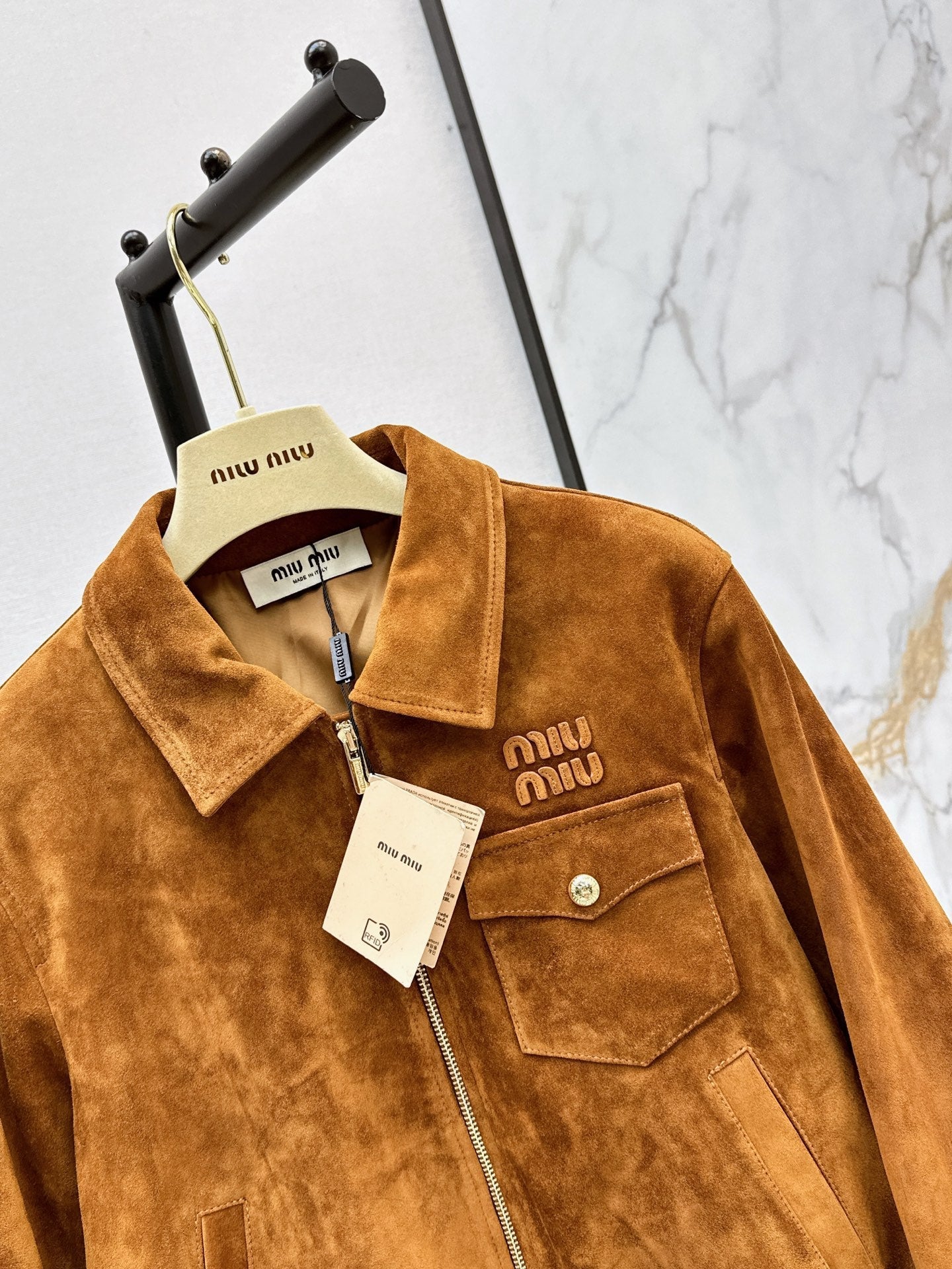 ❤️‍🔥Limited edition❤️‍🔥  26SS New Vintage-Style Brown Suede-Finish Cropped Jacket 🤎