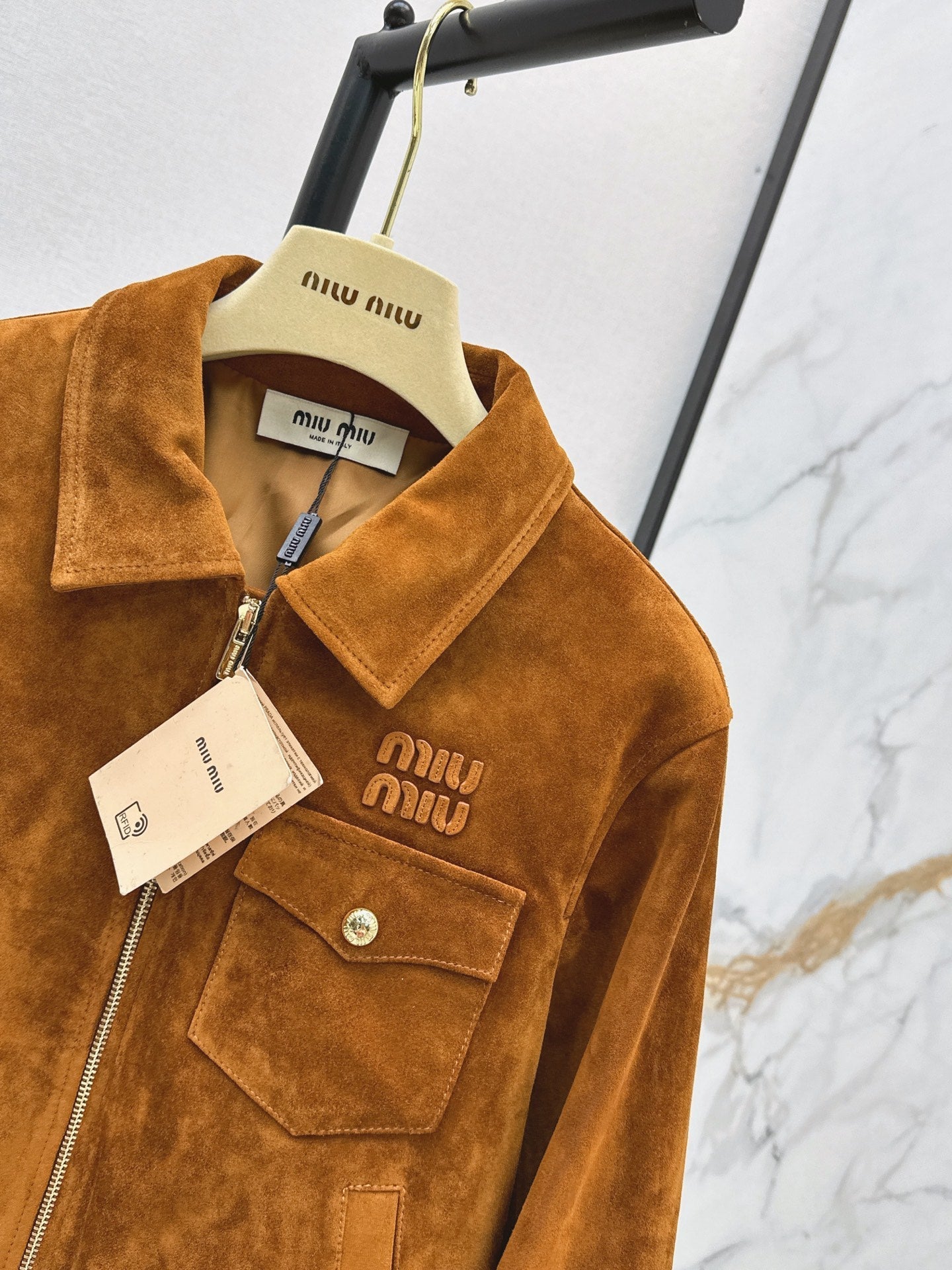 ❤️‍🔥Limited edition❤️‍🔥  26SS New Vintage-Style Brown Suede-Finish Cropped Jacket 🤎