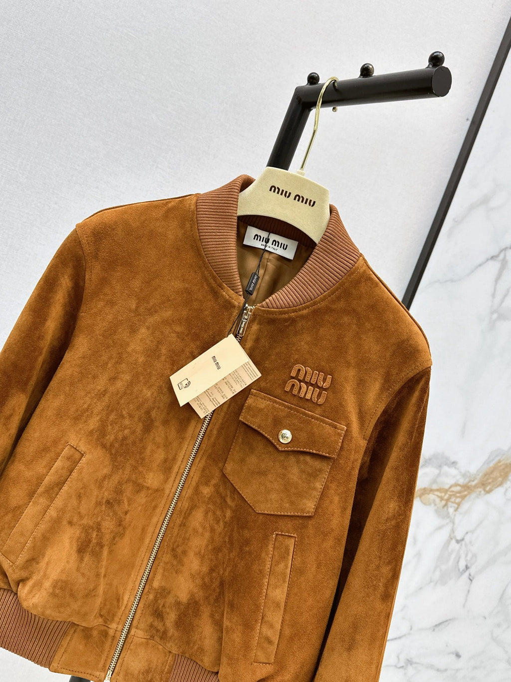 ❤️‍🔥Limited edition❤️‍🔥  26SS New Vintage-Style Brown Suede-Finish Cropped Jacket 🤎