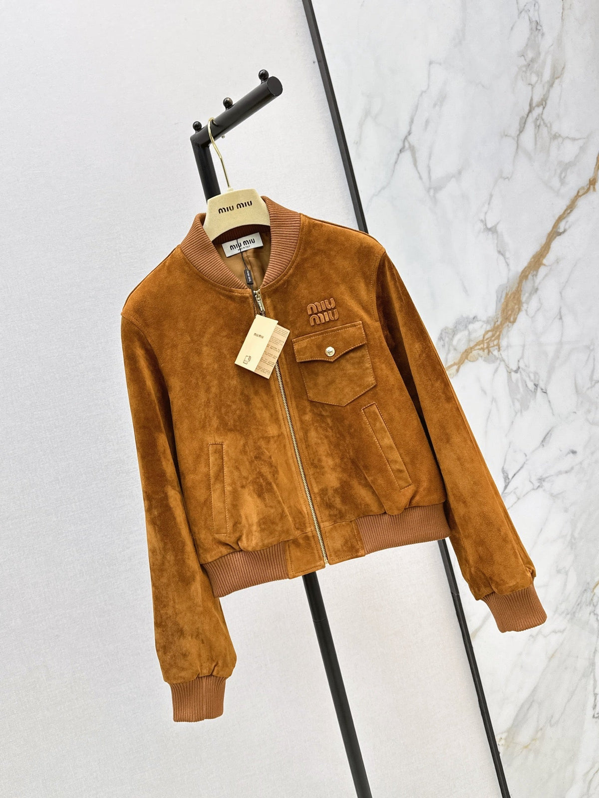 ❤️‍🔥Limited edition❤️‍🔥  26SS New Vintage-Style Brown Suede-Finish Cropped Jacket 🤎
