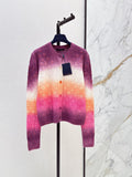 26SS New Cashmere Knit Cardigan with Gradient Ombré Effect and Embossed Logo 🤍