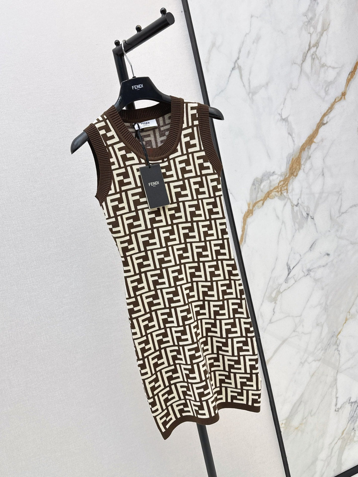 26SS New FF Monogram Knit Sleeveless Dress 🩵