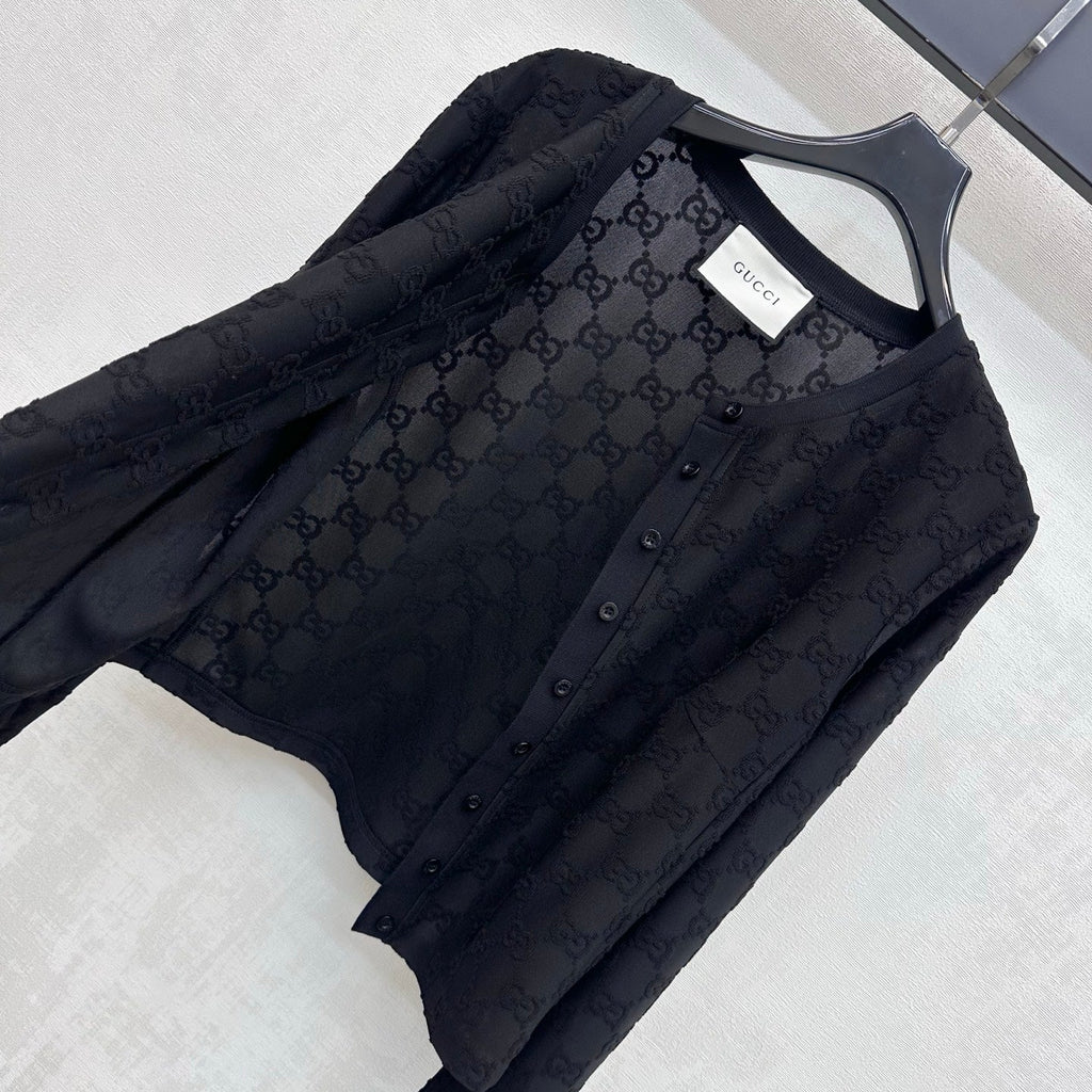 26FW New Jacquard Crew-Neck Cropped Cardigan