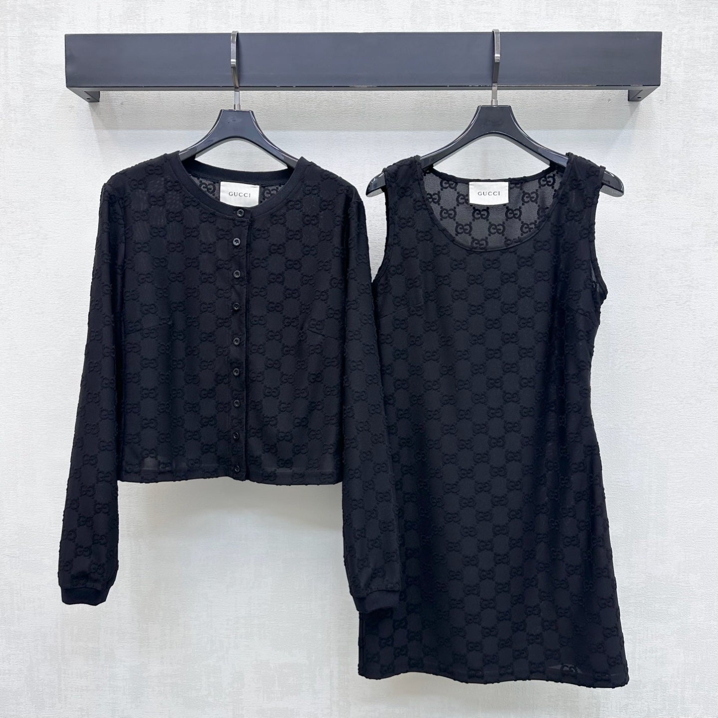 26FW New Jacquard Crew-Neck Cropped Cardigan