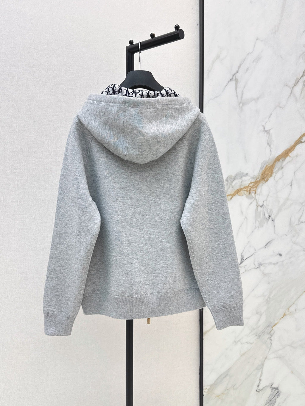 26FW New Unisex Reversible Premium Monogram Logo Zip-Up Cashmere Jacket 🩶