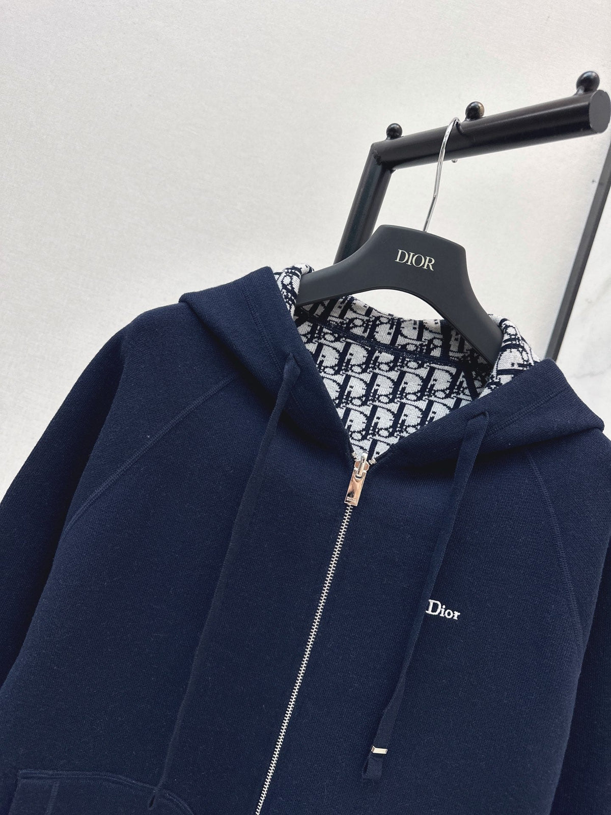 26FW New Unisex Reversible Premium Monogram Logo Zip-Up Cashmere Jacket 🩶