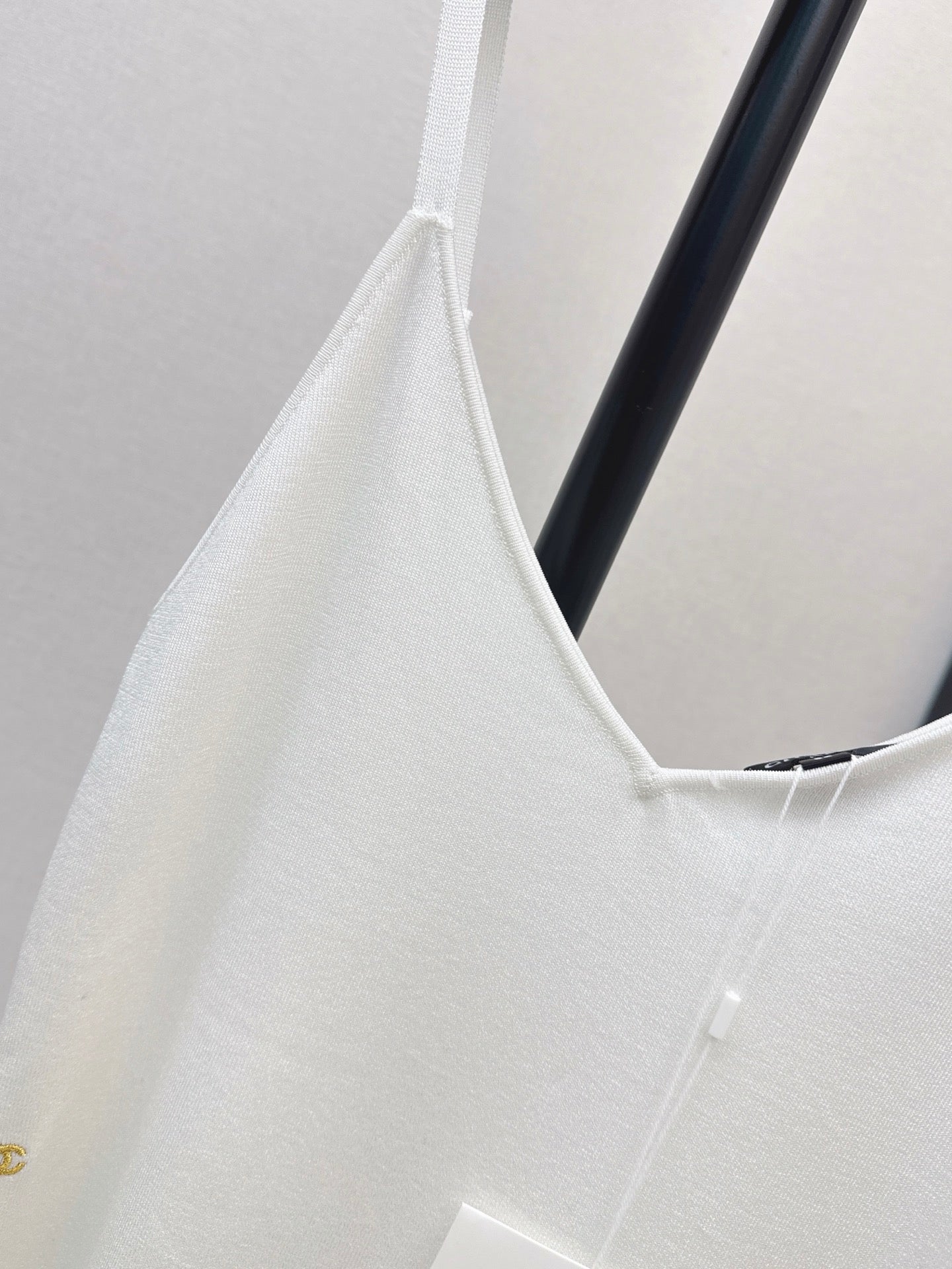 26FW New Camisole Dress with Gold-Thread Embroidered Logo Trim 🖤
