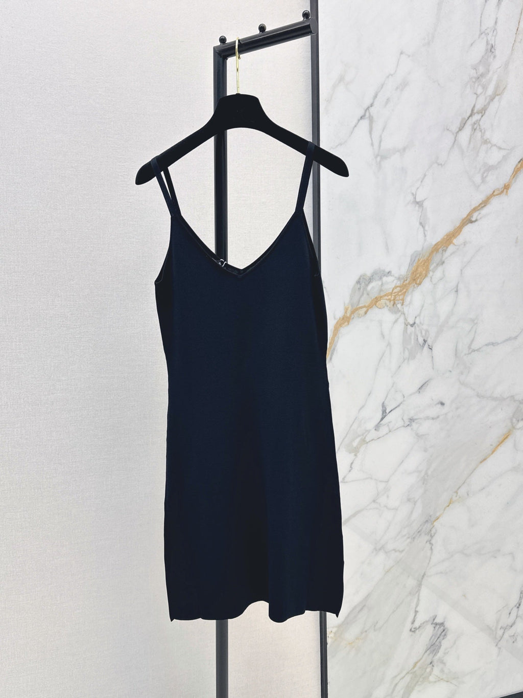26FW New Camisole Dress with Gold-Thread Embroidered Logo Trim 🖤