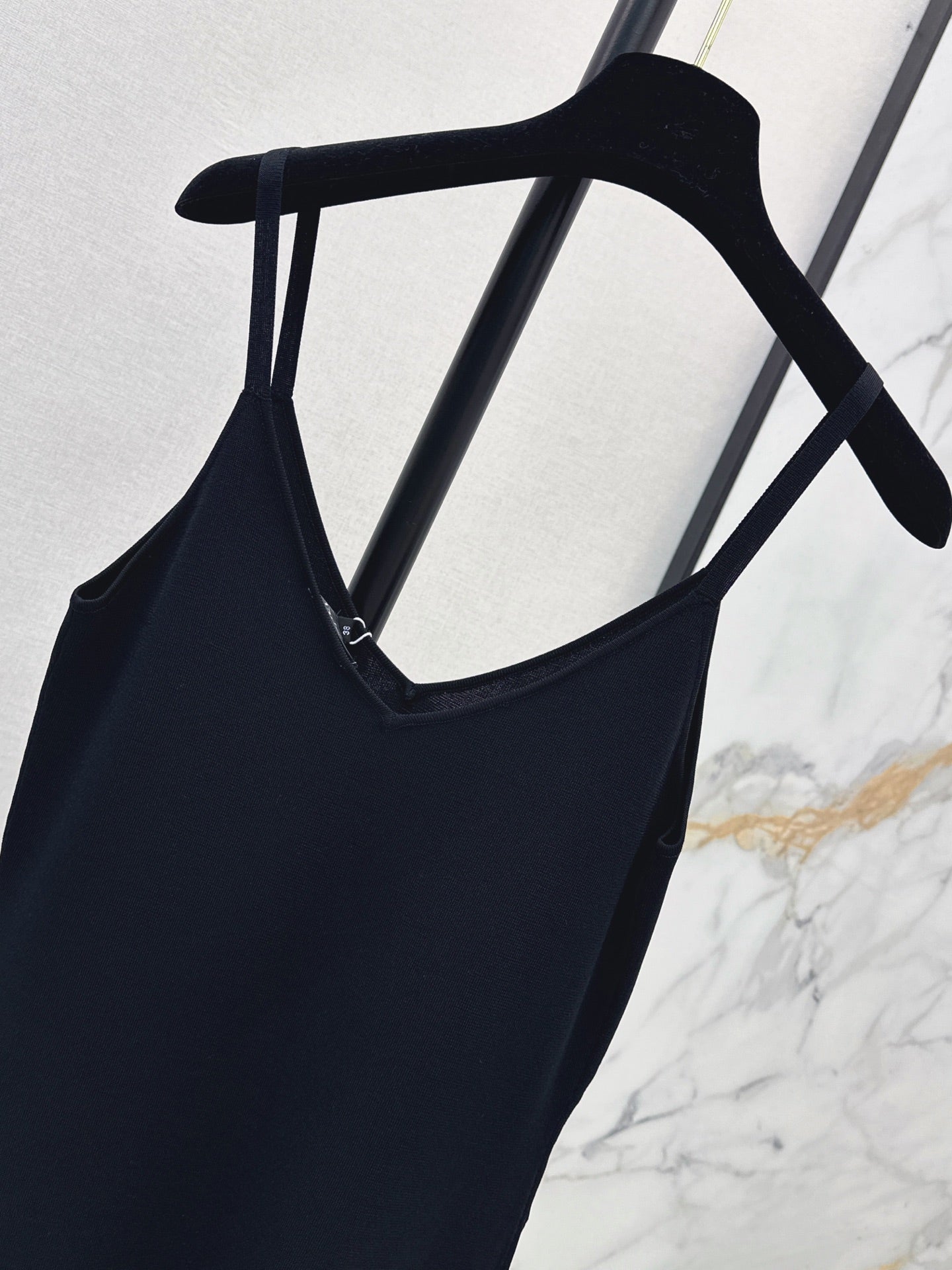 26FW New Camisole Dress with Gold-Thread Embroidered Logo Trim 🖤