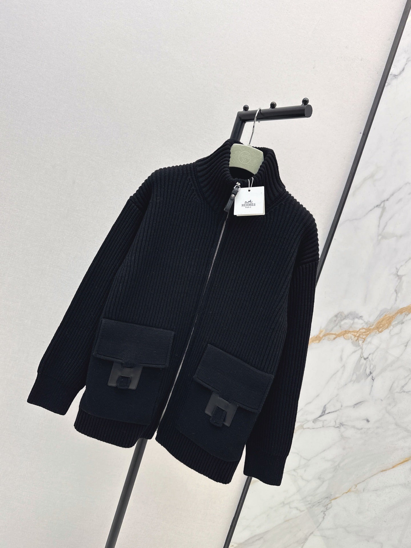 🔥Highest Quality🔥26FW New Classic Wool Knit Jacket with H-Pattern Pocket Detail 🖤
