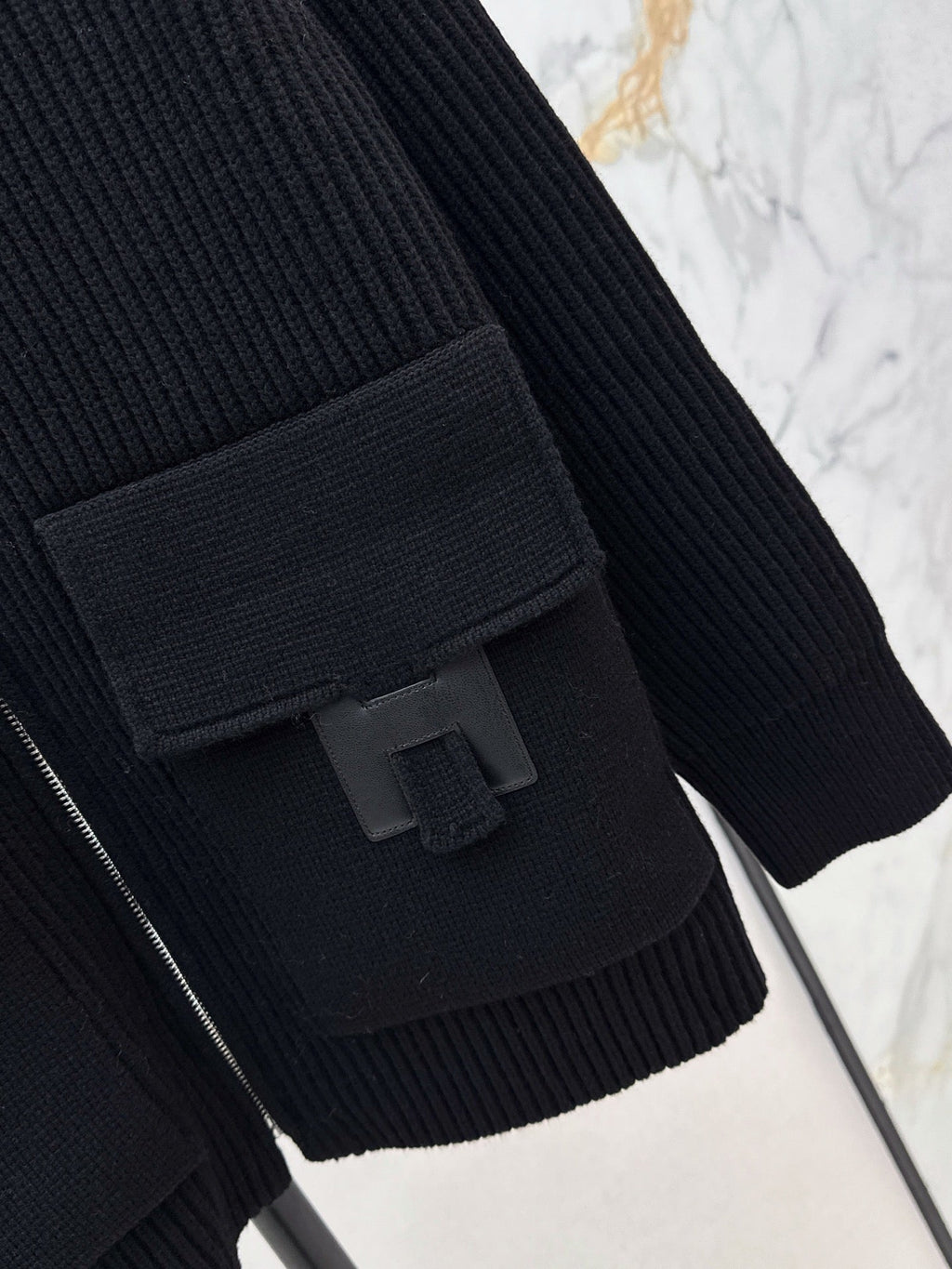 🔥Highest Quality🔥26FW New Classic Wool Knit Jacket with H-Pattern Pocket Detail 🖤