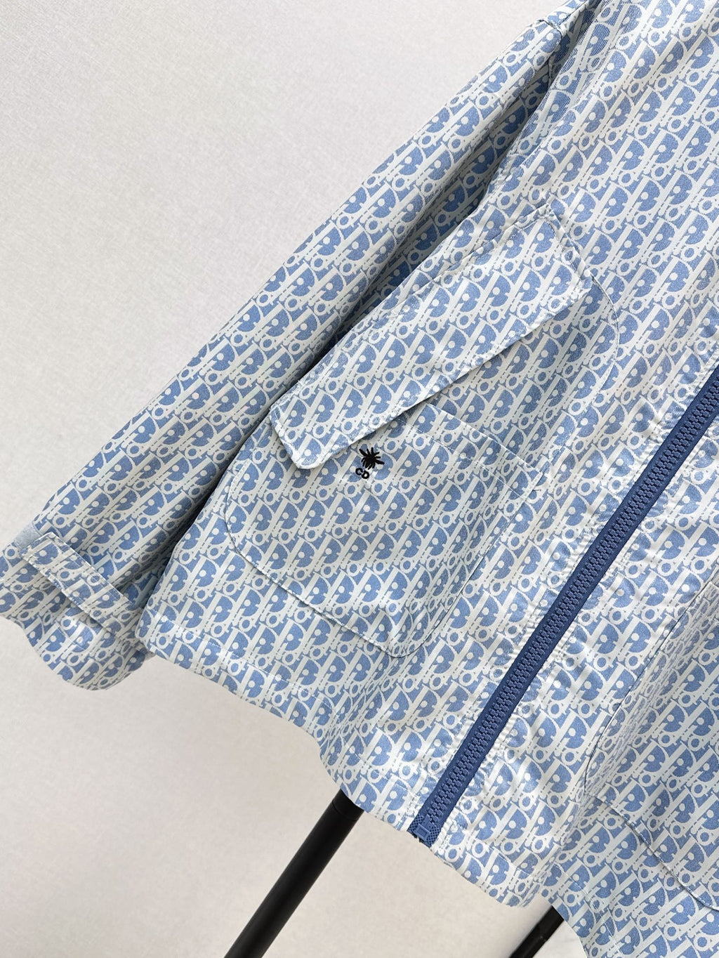 26FW New Miss D Blue & White Classic Monogram Lapel Jacket 🩵