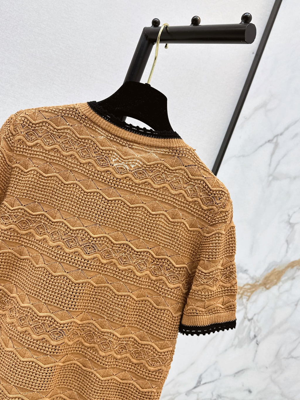 26FW New Color-Block Trim Cut-Out Knit Cardigan 🤎