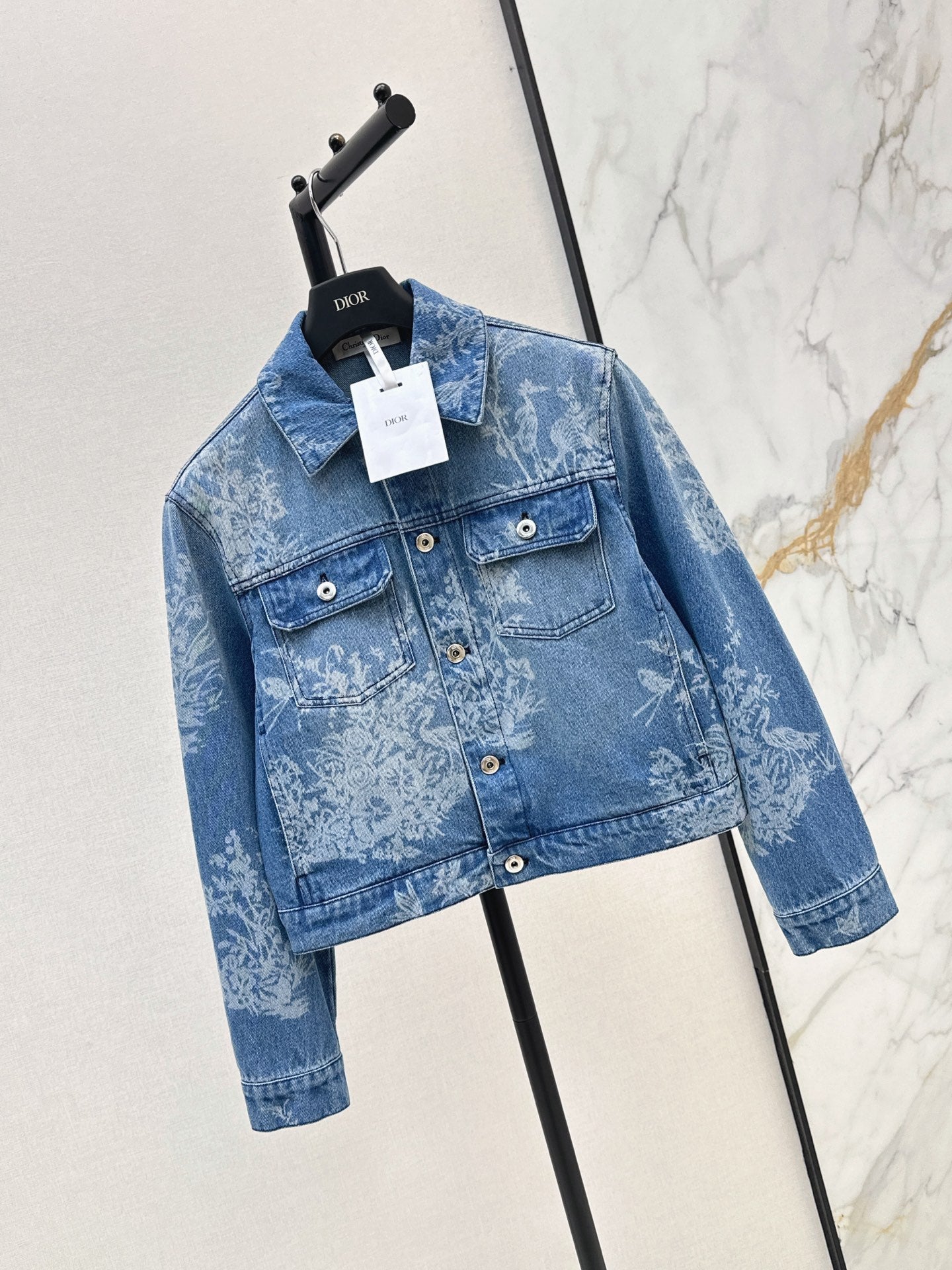 26FW New Jacquard Cropped Denim Jacket 🩵