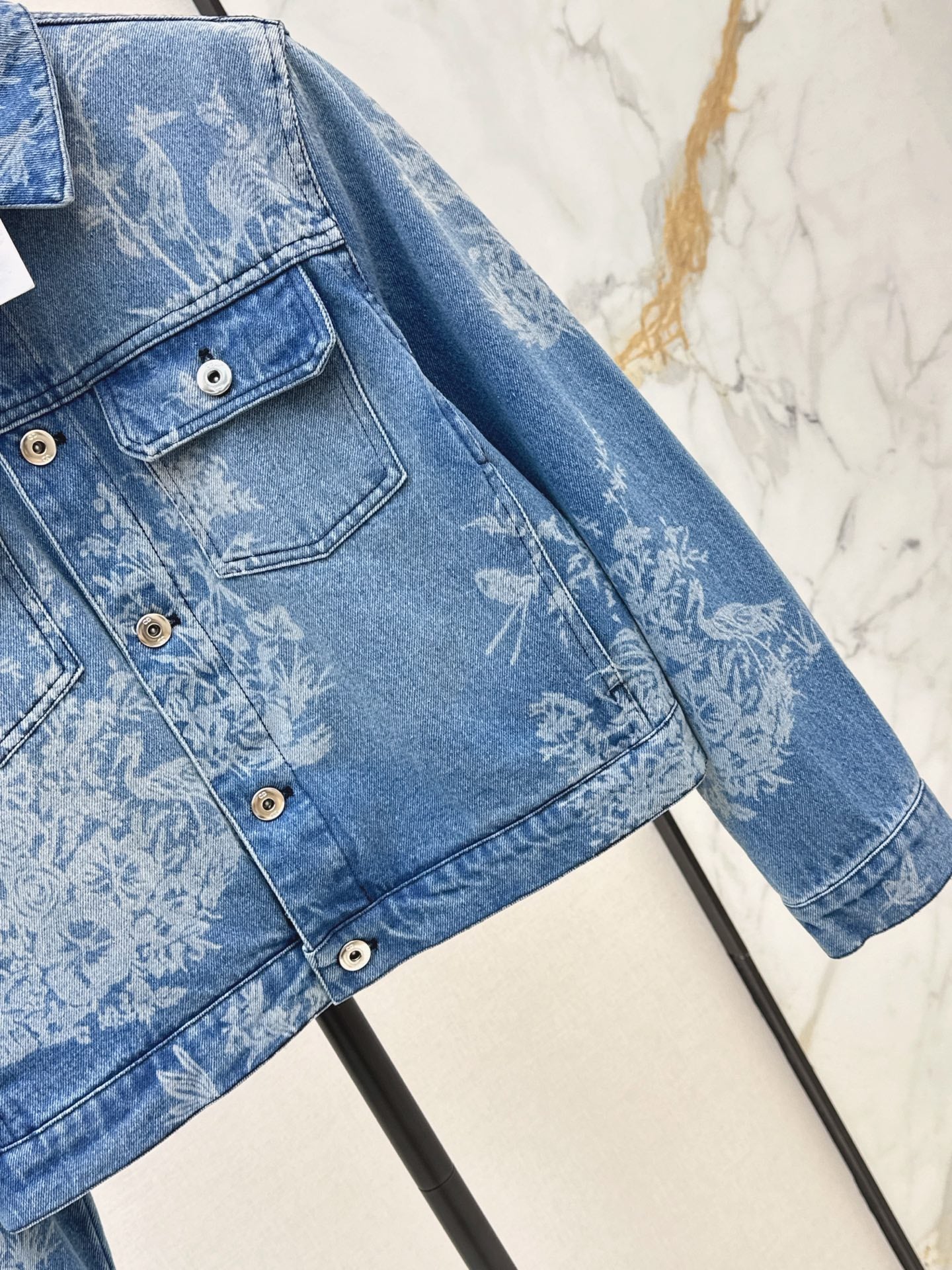 26FW New Jacquard Cropped Denim Jacket 🩵