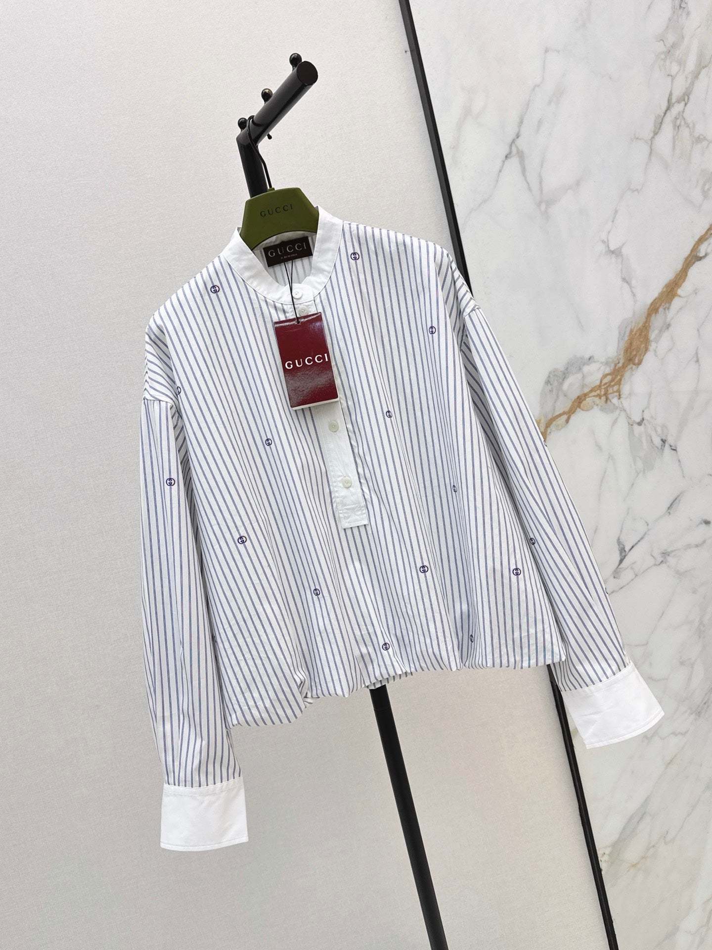 🔥Highest Quality🔥 26FW New Striped Print Loose-Fit Collared Shirt 🩵