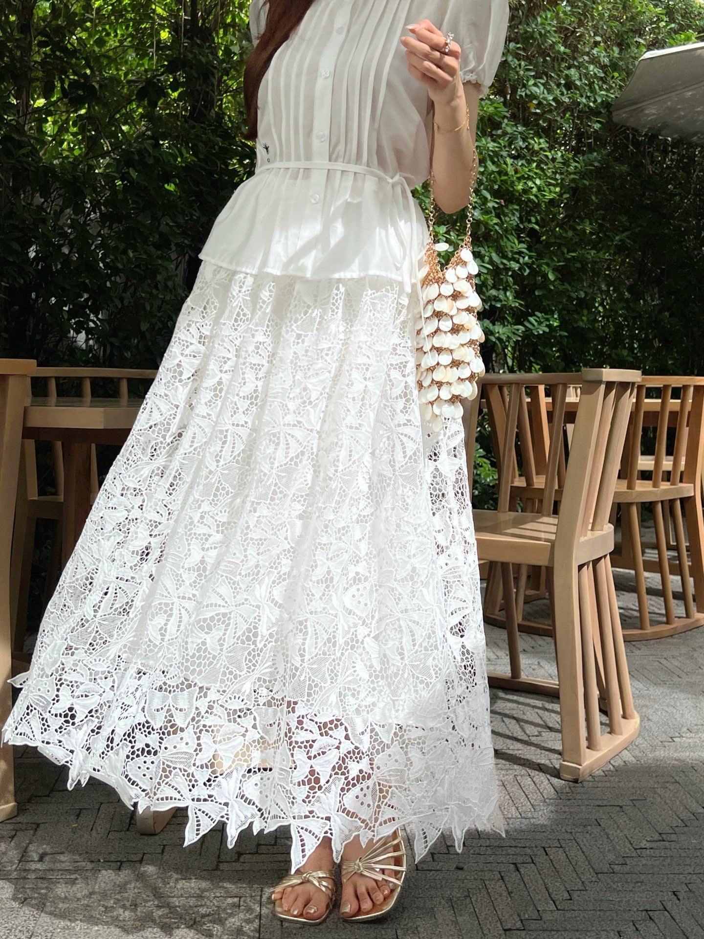 26FW New Water-Soluble Floral Embroidery Skirt 🖤