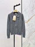 26FW New Knit Zip-Up Cardigan with Peter Pan Collar 🩶