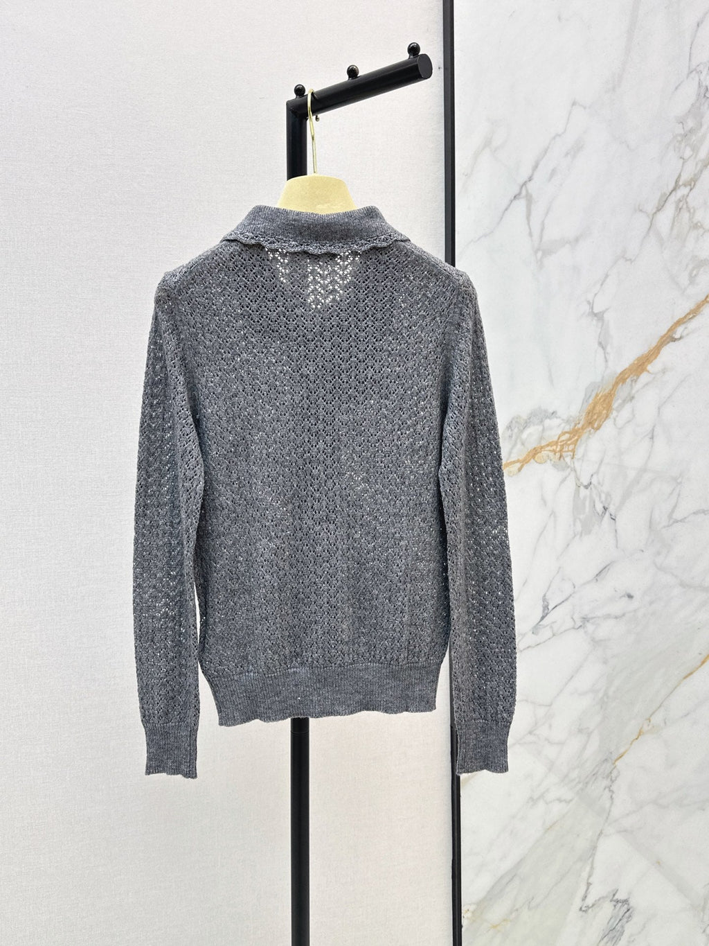 26FW New Knit Zip-Up Cardigan with Peter Pan Collar 🩶