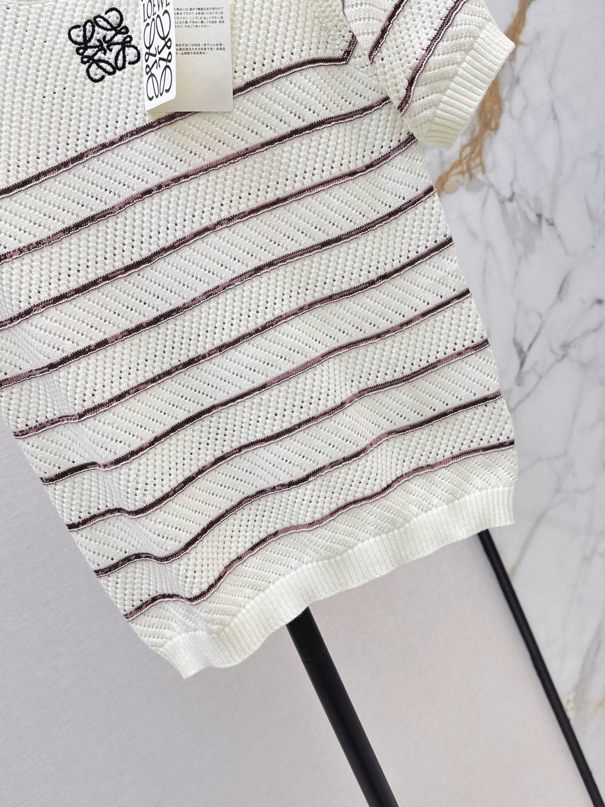 26FW New Minimalist Striped Knit Short-Sleeve Top 🤍