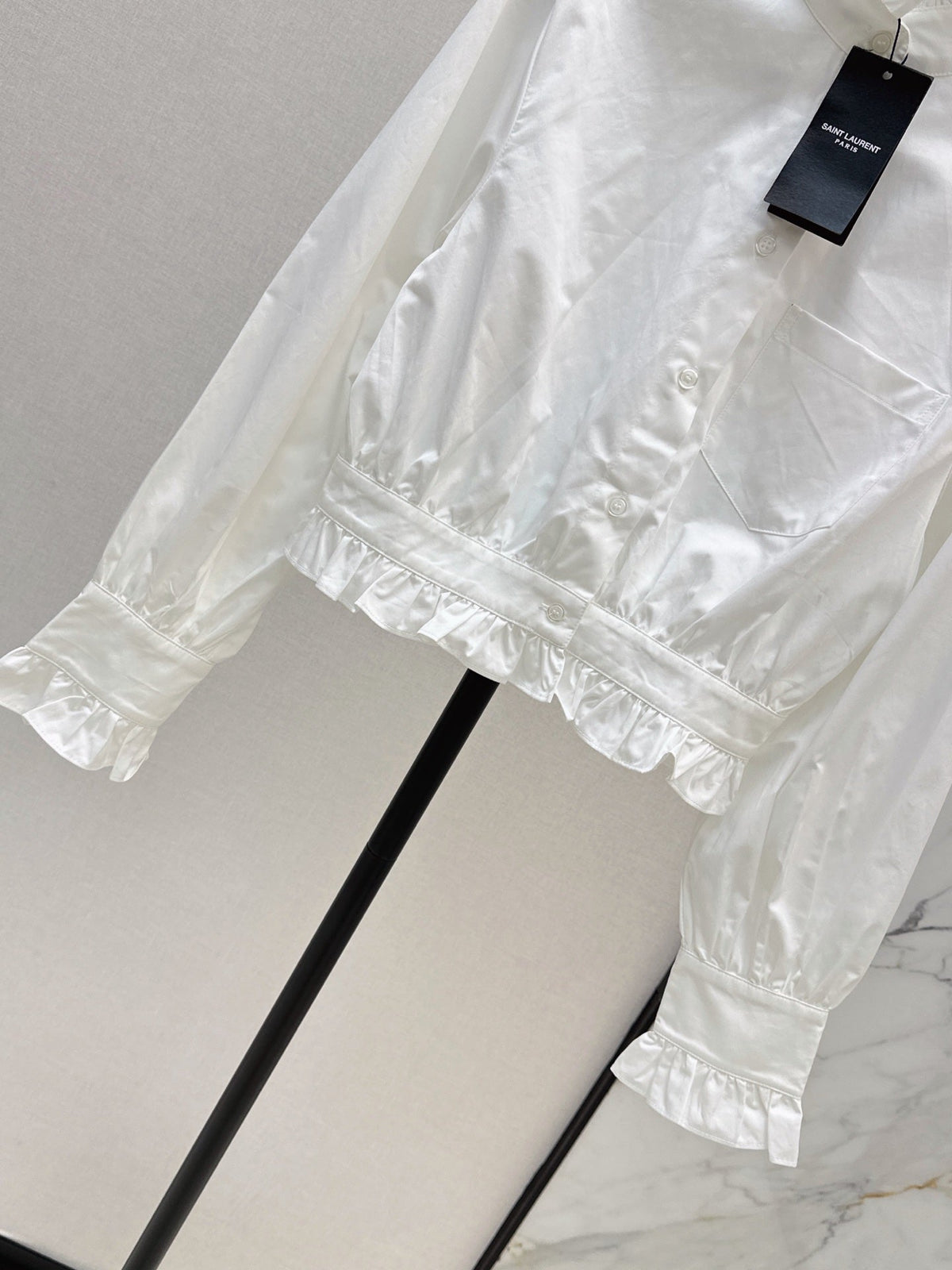 🔥Highest Quality🔥 26FW New Lettuce-Edge Stand-Collar Shirt 🤍