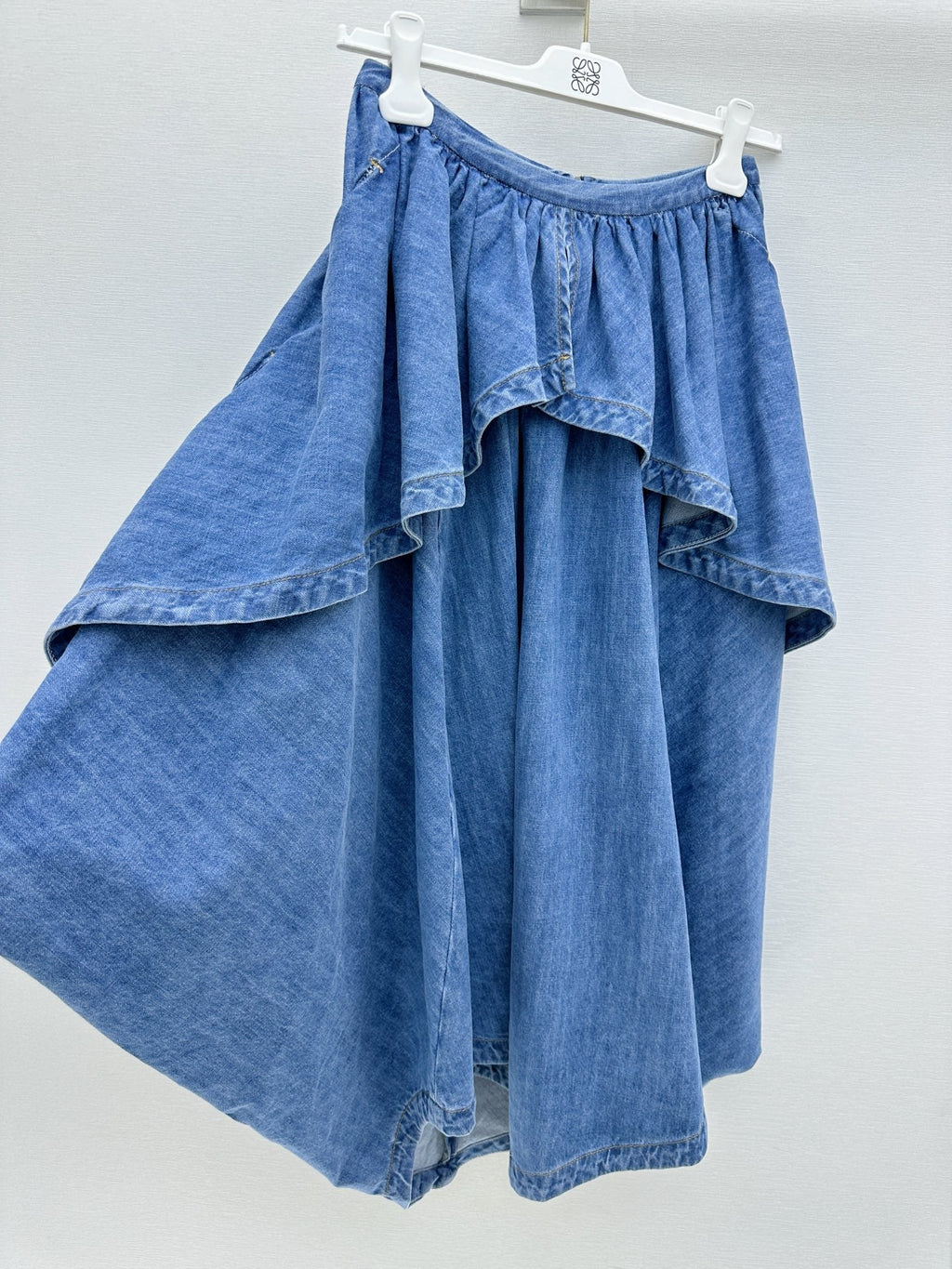 26FW New Asymmetrical Denim Skirt with Ruffled Trim 🩵