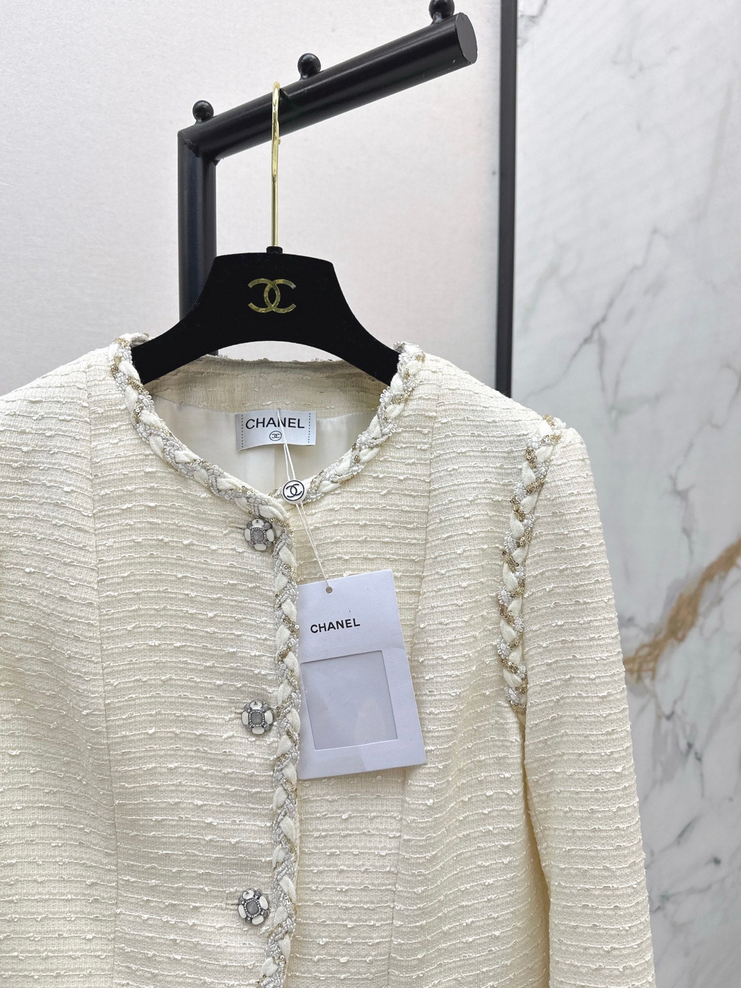 26FW New Cropped Jacket with Woven Trim 🤍