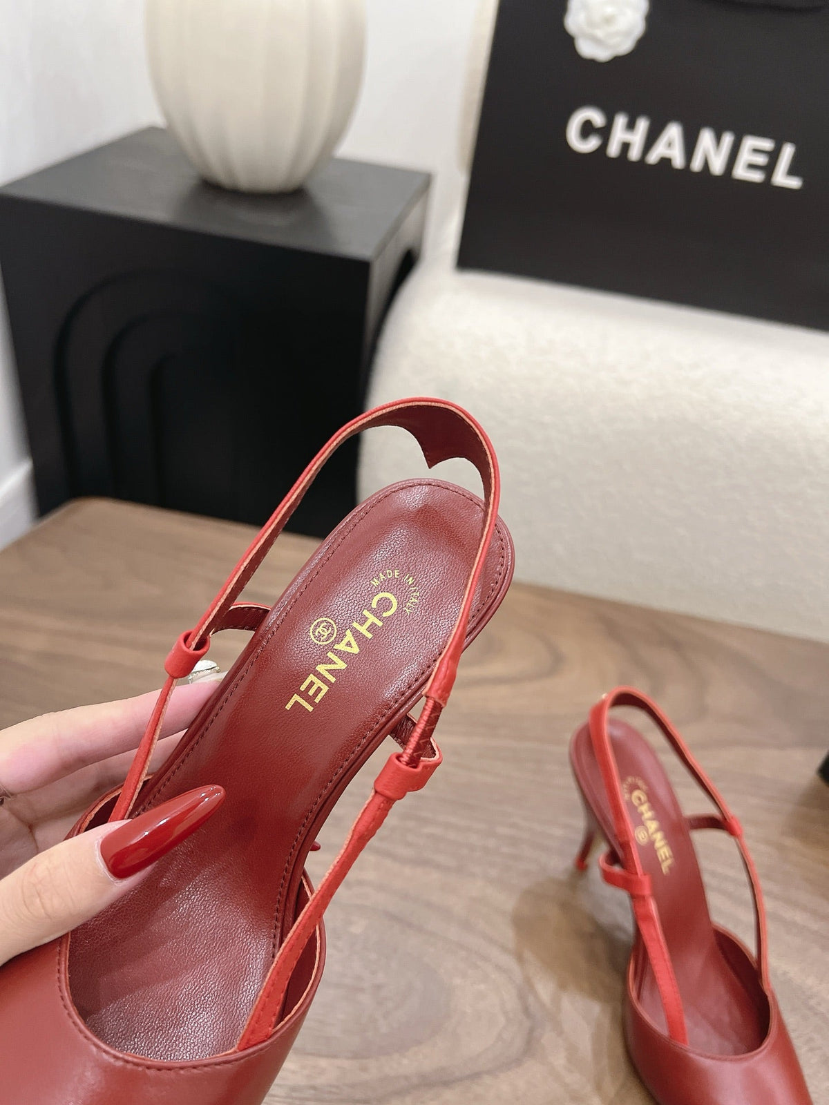 26FW New Color-Block Pointed-Toe Slingback High-Heeled Sandals (height: 8.5cm)